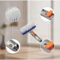 Dense Bristles Pool Cleaning Brush with Metal Handle Rectangular Handheld Pool Brush Curved Heavy-Duty