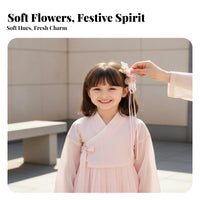 2 Pieces Soft Flower Hairpin Festive Design Traditional Attire Hair Accessory Chinese Design Tassel Hair Fastener Lightweight