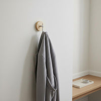 Walnut Garment Hanger Simple Installation Walnut Wood Hook Waterproof Heavy Duty Wall Peg for Renters, Bedroom