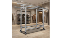 Space-Saving Clothes Drying Rack with Wheels Compact Rolling Drying Rack Rust-Resistant Heavy Duty for Indoor, Balcony