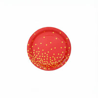 Red Foil Spot Tableware Set, Festive Party Supplies, Holiday
