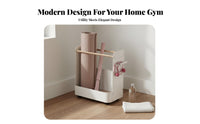 Lockable Casters Exercise Mat Storage Rack Sturdy & Long-Lasting Home Gym Storage Cart Space Saving Rolling Exercise Mat Holder Large Capacity for Fitness Lovers, Living Room, Office