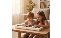 Full-Size Foldable Piano Keyboard Space-Saving Foldable Keyboard with Music Rest Slim 88-Key Electronic Piano Compact for School