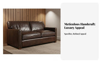 timeless Retro design 3-Seater Vintage Sofa Down Feather Filling Lounge Seating Tufted rear and Seat Couch Distressed Finish for Hospitality Business Owners, Interior Designers, Living Room, Cigar Bar, Hotel Lobby, Office