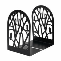 Metal Bookend Pair Matte Finish Tree Cutout Bookend Sturdy Metal Bookends