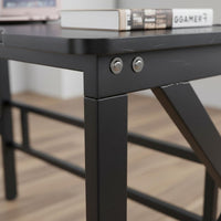 Stable Structure K-Shaped Gaming Desk Sturdy Construction Modern Study Workstation High Load Capacity Black Writing Desk Waterproof Surface for Gamers, Students, Bedroom