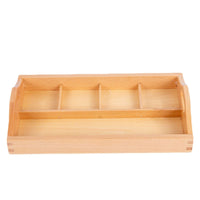 Natural Wood Educational Tray Compartmented Wooden Tray with Handles Lightweight Sturdy for Children, Teachers, Playroom