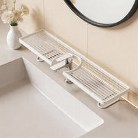 Vertical Faucet Storage Rack for Bathroom, No Drilling, Spray Coated