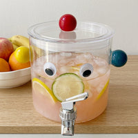 2300ml Glass Cold Drink Dispenser with Wooden Stand, Hammered Texture Glass Water Pitcher, High Temperature Resistant Cold Water Pitcher for Home