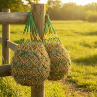 2 Pieces Slow Feed Hay Net Heavy Duty Hay Net with Hanging Loops Long-Lasting