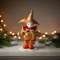 Ornamental Doll Statue Fine Workmanship Porcelain Clown Figurine Lifelike