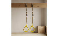 Triangular Grips Children's Gym Rings Rope Hanging Plastic Gym Rings Comfortable Grip for Outdoors, Indoors