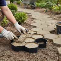 Hexagonal Concrete Paving Former Reusable Hexagon Paving Former Geometric Pattern Construction Supplies for Landscapers, Contractors, Walkway, Yard