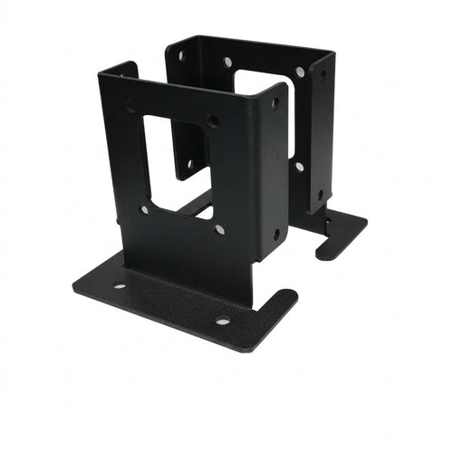 2 Pieces Post Base Bracket Matte Black Post Base with Socket Bolt-on for DIYers