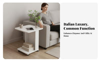 2-Tier Rolling Utility Cart With casters Side Table Modern aesthetic designSaving for Homeowners, Students, Bedroom