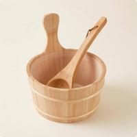 Sauna Water Pail Smooth Polished Wooden Sauna Pail Rustic Design