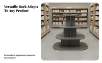 Tiered Design Round Island Display High Load Capacity Multi-Tier Snack Rack Heavy Duty Floor Display Shelving Unit Easy Assembly for Supermarket Owners, Shopkeepers, Home Organizers, Convenience Shop, Exhibition, Showroom, Office