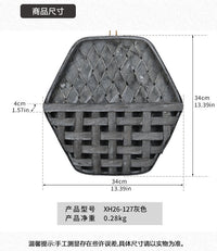 六角形室内木质挂篮壁挂装饰插花装田园风置物篮民宿背景墙面挂饰