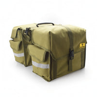 Rear Pannier with Buckle Straps Green Bike Pannier with Carry Handle Sturdy Bike Saddle Bag for Commuters