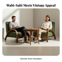 3 Pieces 2 Armchairs and 1 Side Table Wabi-Sabi Aesthetic Conversation Set Textured Upholstery Comfy for Readers, Adults, Cafe