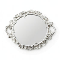 Tray with Ginkgo Border Versatile Mirrored Tray Large for Coffee Table, Wedding