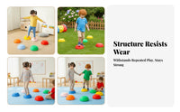 6 Pieces Floor Stepping Platforms Dome-Shaped Indoor Round Balance Stepping Stones Sensory Balance Stones 27.5 Cm Coordination for Children