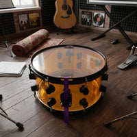 14inch Snare Drum with Black Hardware Translucent Acrylic Snare Drum Glossy for Drummers, Artists, Live Stage, Practice Room