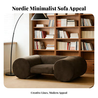 Straight-Line Three-Seater Sofa Light Luxury Living Room Seating Italian design Minimalist Design for Apartment Dwellers, Office