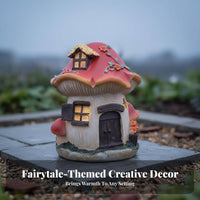 Resin Toadstool Cottage Whimsical Design Toadstool Fairy House for Gardeners