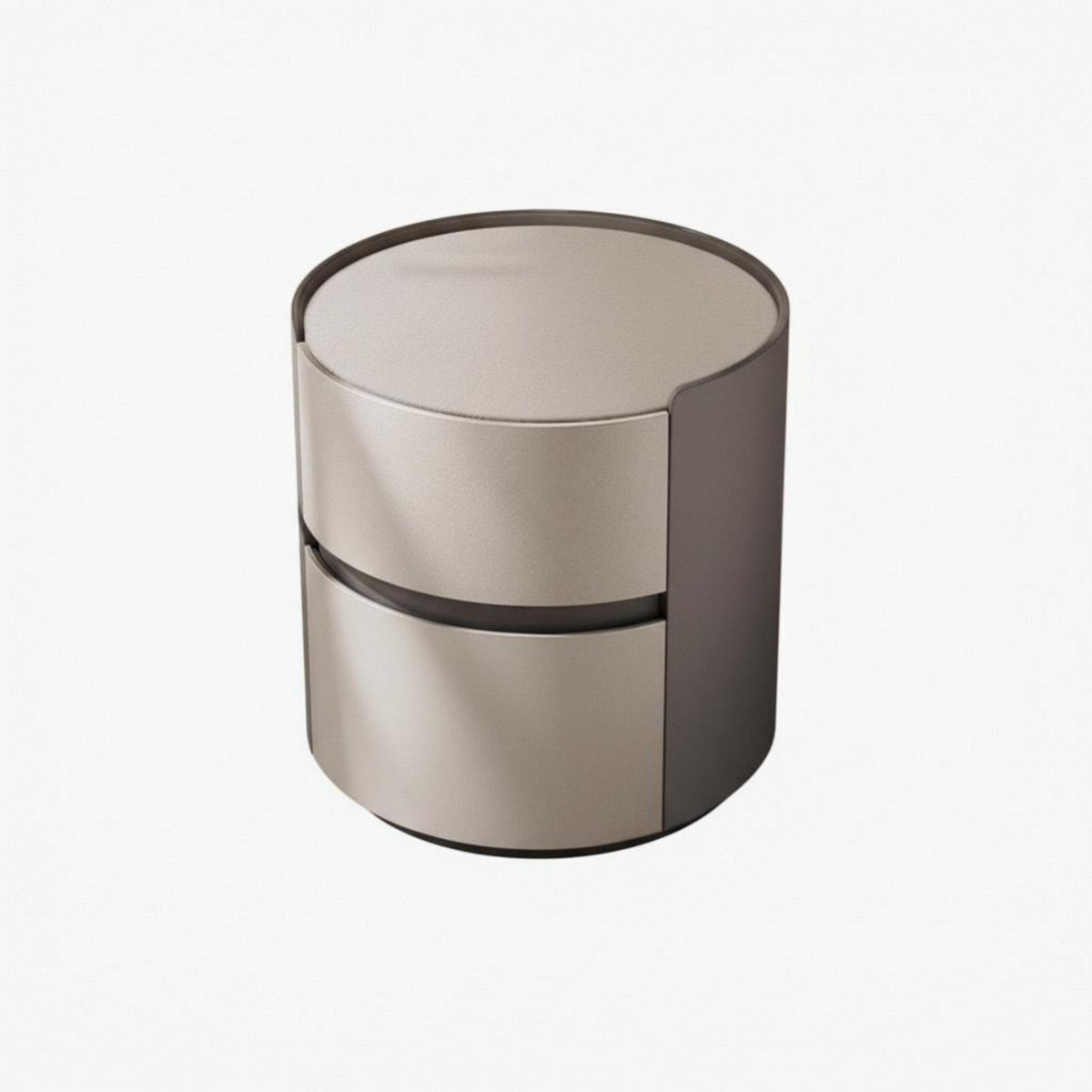 Round 2-Drawer End Table Modern Design Nightstand Space-Saving for Homeowners
