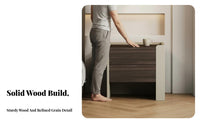 Minimalist Design Walnut Grain Bedside Cabinet Fully Assembled Wooden Bedside Cabinet Multifunctional Modern 2-Drawer Nightstand Wide Tabletop for Apartment Dwellers, Homeowners, Students, Living Room, Hallway
