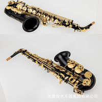 Alto Saxophone Eb Black Lacquer Gold Keys White Shell Buttons Export Musical Instrument
