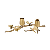 Candle Holder with Ginkgo Leaves Tapered Brass Candlestick Holder Elegant Decor for Brides, Wedding Tables, Romantic Dinners, Mantel