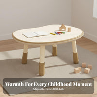 Adjustable Height Young Child Table Child Design Height Adjustable Kids Table and Chair Set Rounded Edges Early Learning Desk for Preschool, Playroom
