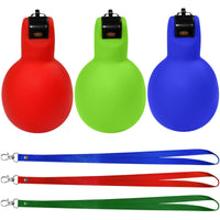 3 Pieces Hand Press Whistle with Lanyard Portable PVC Press Whistle with Lanyard for Sports Training