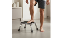 Single-Step Ladder Low-Profile Step Stool with Handle Adjustable Stepladder for Adults, Seniors, Kitchen, Car Washing