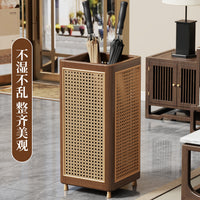 Solid Wood Umbrella Stand with Drip Tray for Home and Commercial Use