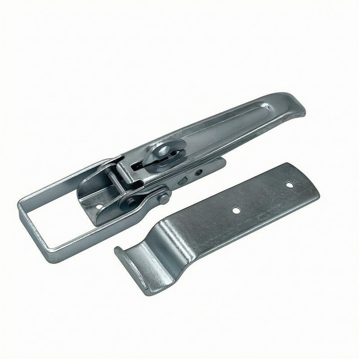 Galvanized Metal Latch Lock Latch Mechanism Long-Lasting Strike Plate Set Coiled-Loaded Latch Long-Lasting