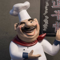Decorative Chef Figurine with Message Board Standing Chef Figurine with Chalkboard Adorable Sculpture Classic for Bakery