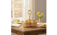 3 Pieces Condiment Jar Holder Floral Seasoning Jars with Lids Tabletop for Hosts