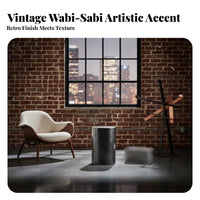 Cylindrical Metal Pedestal Minimalist Design Side Table Modern Italian-inspired minimalist design for Bedroom