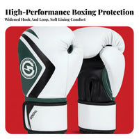 Wrist Support Muay Thai Training Gloves Thickened Padding Muay Thai Gloves Shock Absorbing Combat Sports Gear Long-Lasting PU Leather for Children, Young Adults, Women
