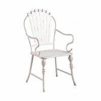 White Metal Table and Chair Set Retro Design Ornate 3-Piece Table and Chair Set Rust-Resistant Weather-Resistant for Balcony