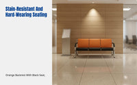 Waiting Chair for Public Spaces, Row Seating Bench, Airport Hospital Clinic, Metal Frame, Modern Design