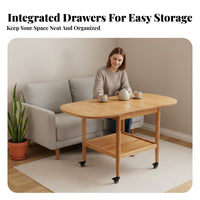Extendable-Downpanel Dining Table Multi-Functional Extendable Extendable-Downpanel Table Multifunctional Mobile with Casters