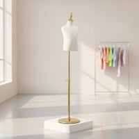 Mannequin Torso with Stand Sturdy Dress Form with Metal Base areaSaving Female Dress Form for Kids, Retailers, Shop Window, Photo Studio