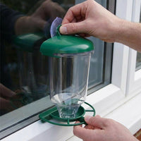Pet Bird Feeder Outdoor Window Mount Tube Feeder, Transparent with Removable Roof, 22*14.5cm Garden Decor for Outdoor Bird Watching