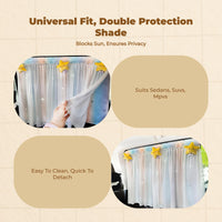 Car Window Shade, Retractable Sun Cover, Sun Protection, Suction holder Holder, Privacy, Infant, Side Window, Easy Installation