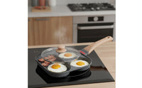 Nonstick Pan with Four Sections Divided Breakfast Pan Multi-Section Skillet 4-Cup for Singles, Students, Small Kitchens, Dorm Rooms