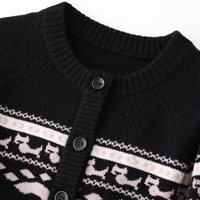 Cardigans for Women UK in Extended Sizes with Soft Viscose Jacquard Knit, Ladies Longline Chunky for Winter Casual Wear, Black Available